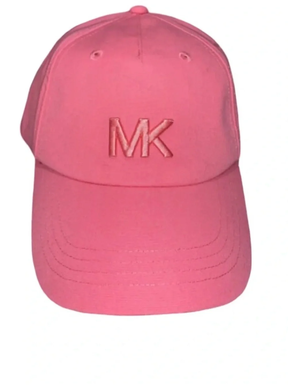 Michael Kors Pink Logo Adjustable Canvas Baseball Cap